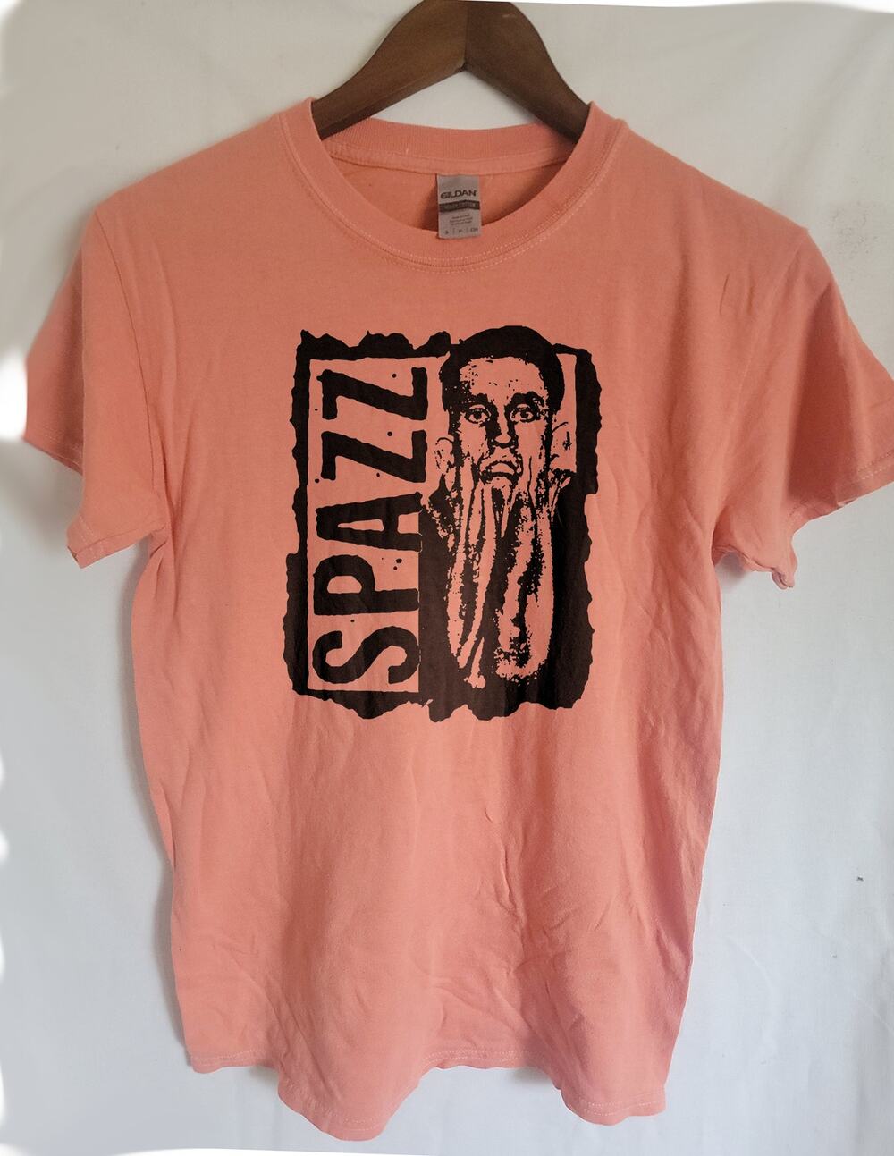 spazz band t shirt Size Small Coral Silk